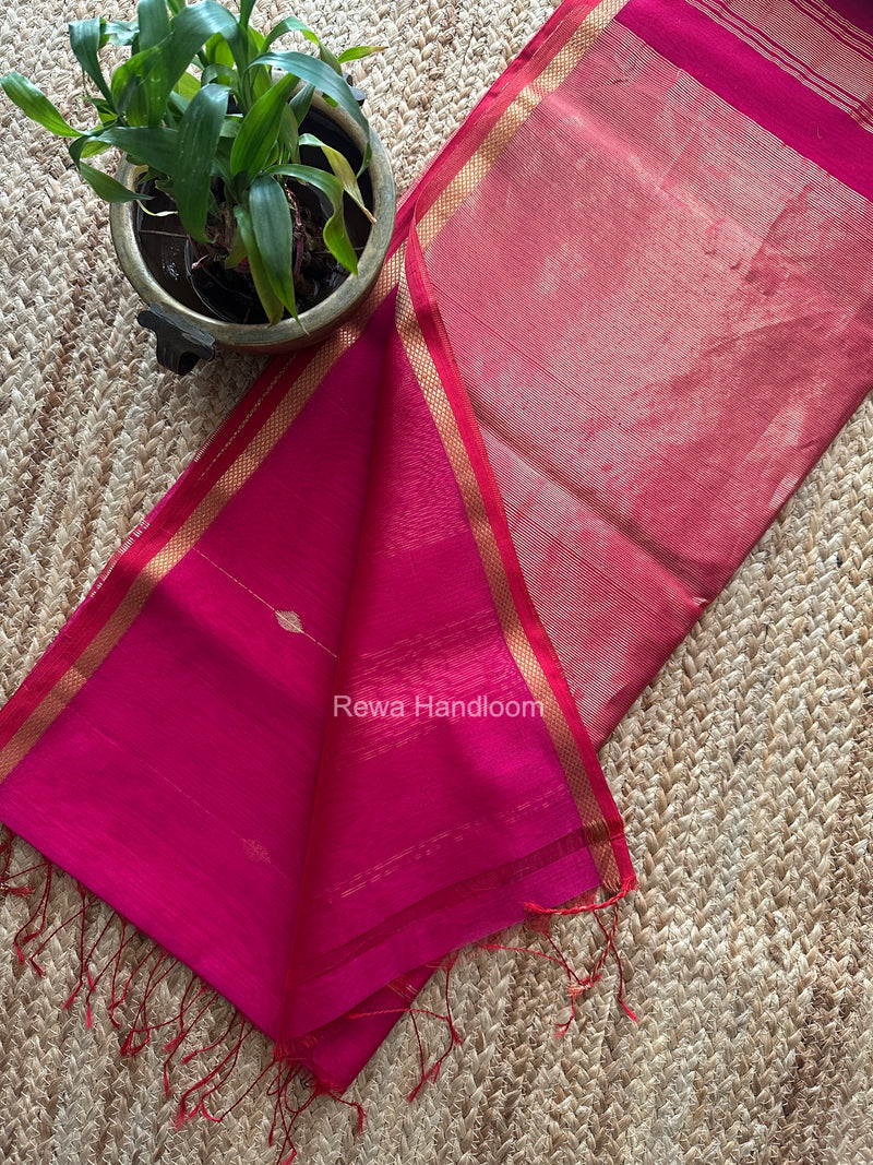 Rani Pink Lining Butti Shaded Maheshwari Saree SBS0141