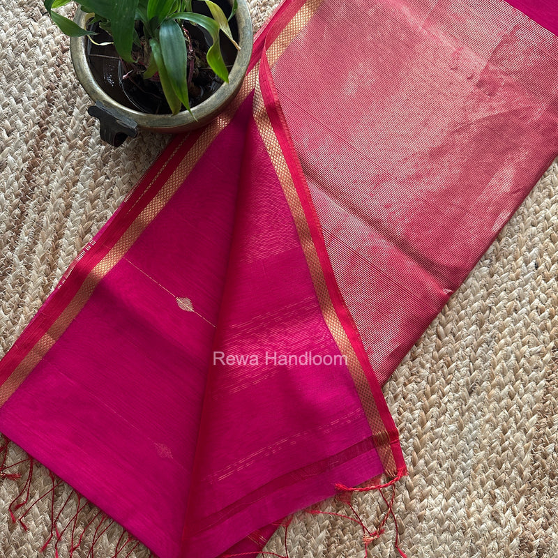 Rani Pink Lining Butti Shaded Maheshwari Saree SBS0141