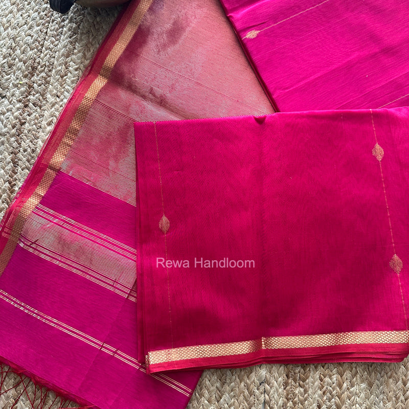 Rani Pink Lining Butti Shaded Maheshwari Saree SBS0141