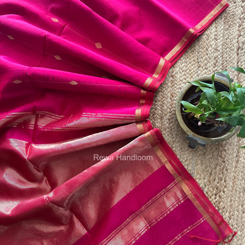 Rani Pink Lining Butti Shaded Maheshwari Saree SBS0141