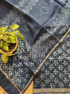 Maheshwari Indigo Print Suit ~ IG02