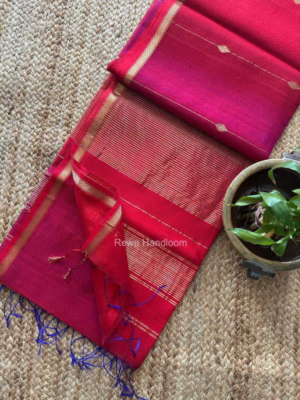 Red Lining Butti Shaded Maheshwari Saree SBS0144