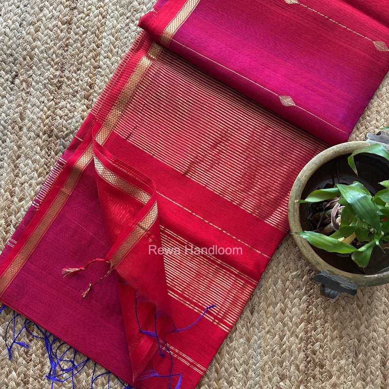 Red Lining Butti Shaded Maheshwari Saree SBS0144