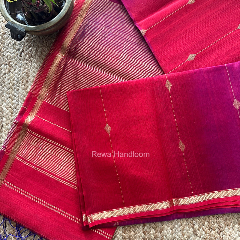 Red Lining Butti Shaded Maheshwari Saree SBS0144