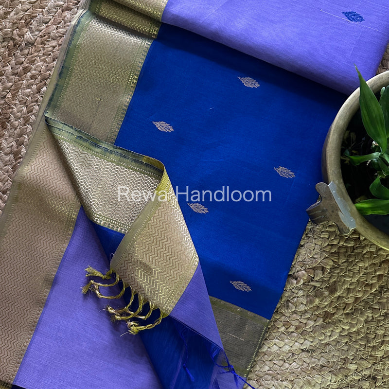 Lavender Zari Butti ~ Maheshwari Saree-PTB101