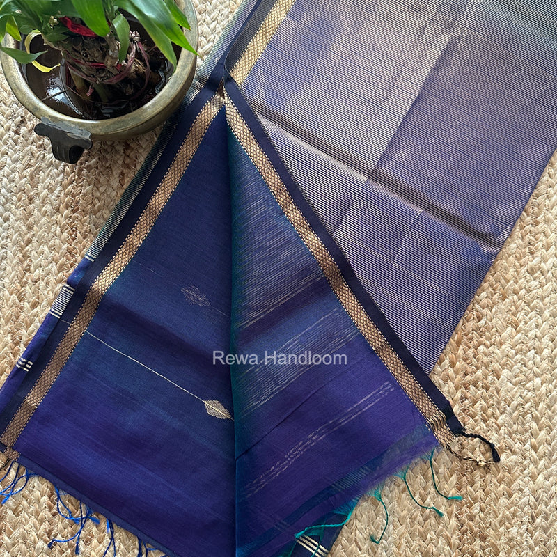 Violet Lining Butti Shaded Maheshwari Saree SBS0151
