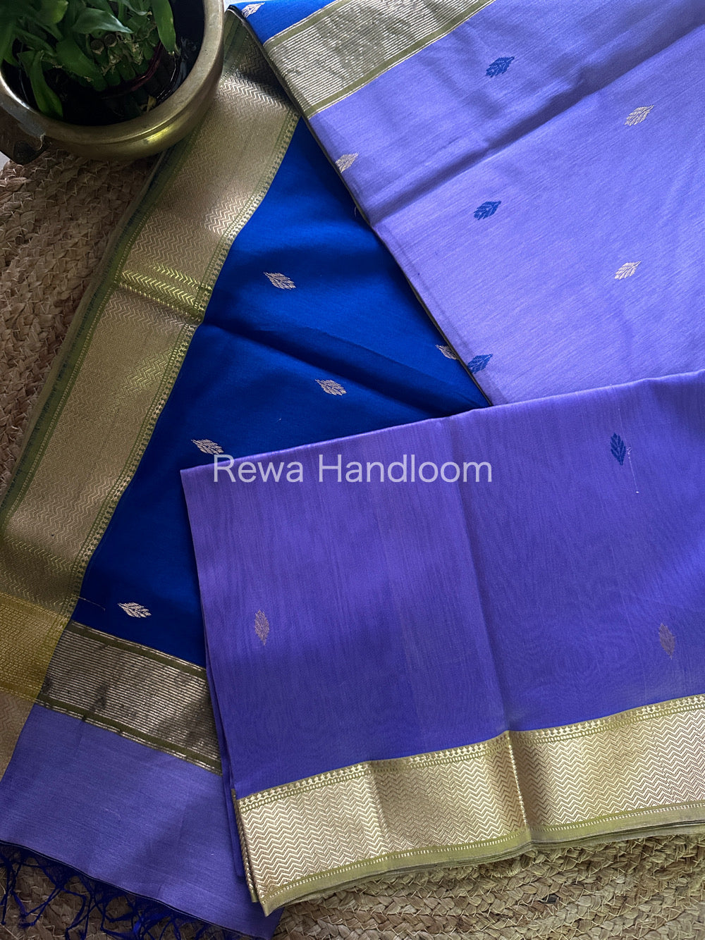 Lavender Zari Butti ~ Maheshwari Saree-PTB101