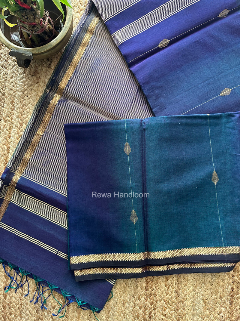 Violet Lining Butti Shaded Maheshwari Saree SBS0151