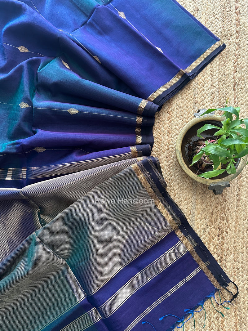 Violet Lining Butti Shaded Maheshwari Saree SBS0151