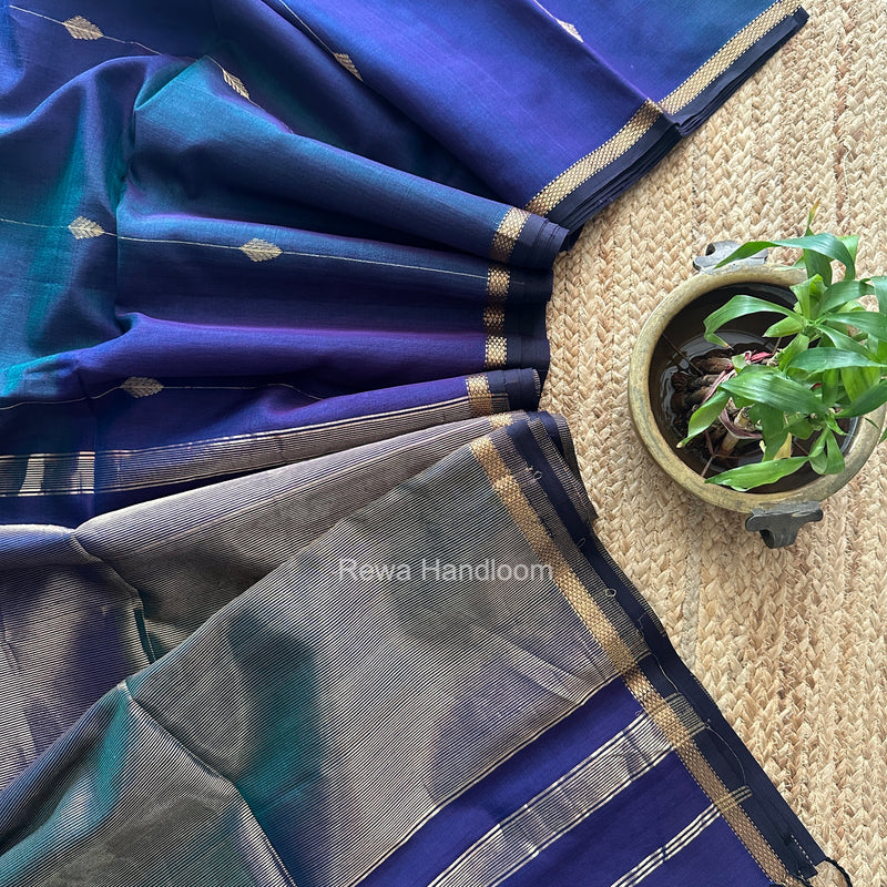 Violet Lining Butti Shaded Maheshwari Saree SBS0151