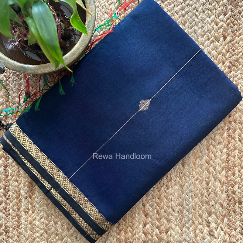Royal Blue Lining Butti Shaded Maheshwari Saree SBS0147