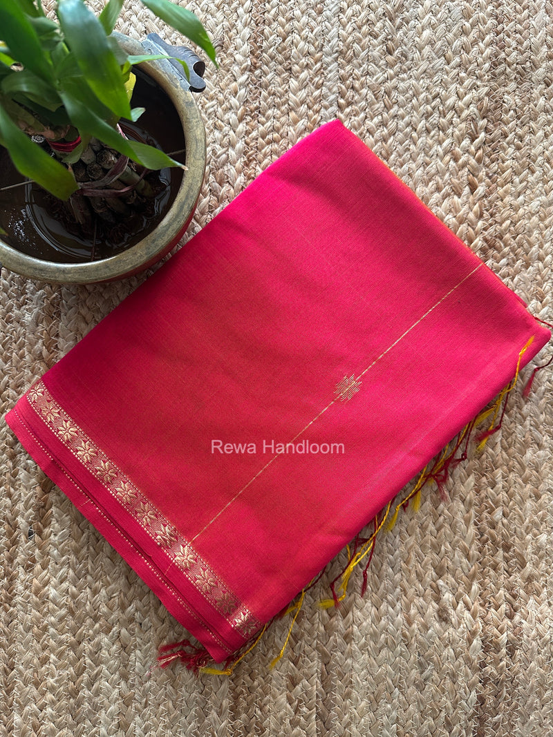 Rani Pink Lining Butti Shaded Maheshwari Saree SBS0145