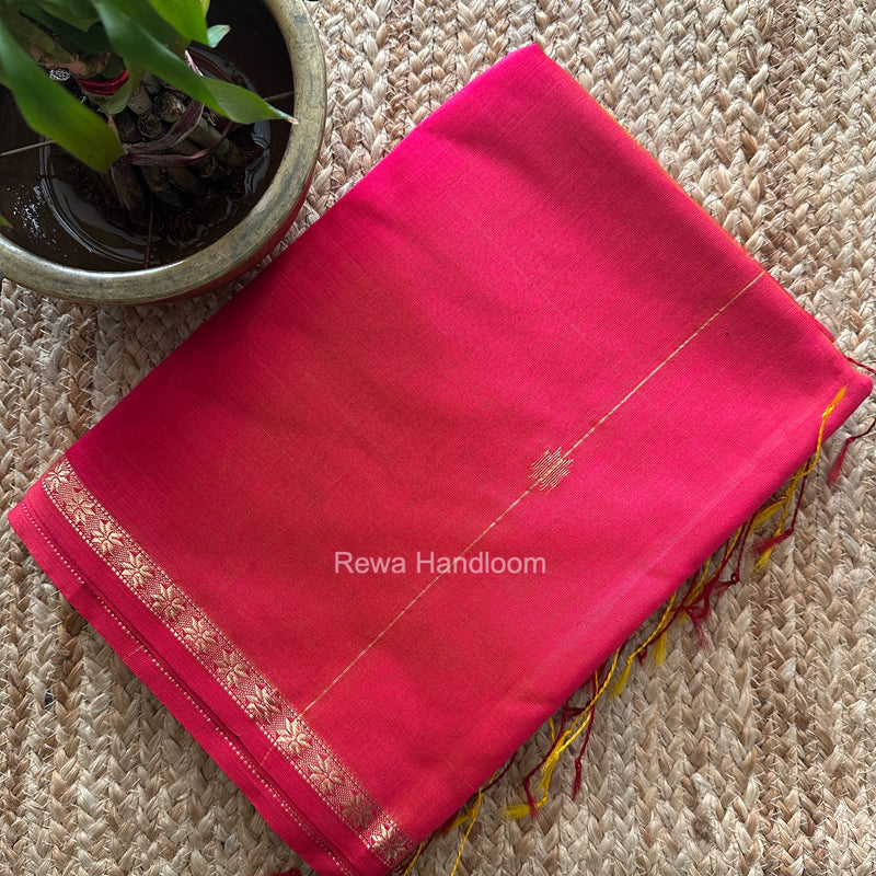 Rani Pink Lining Butti Shaded Maheshwari Saree SBS0145
