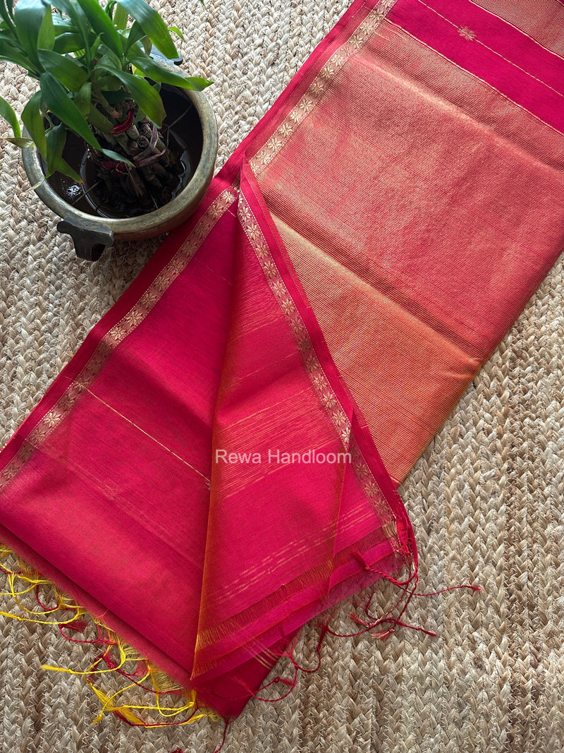 Rani Pink Lining Butti Shaded Maheshwari Saree SBS0145