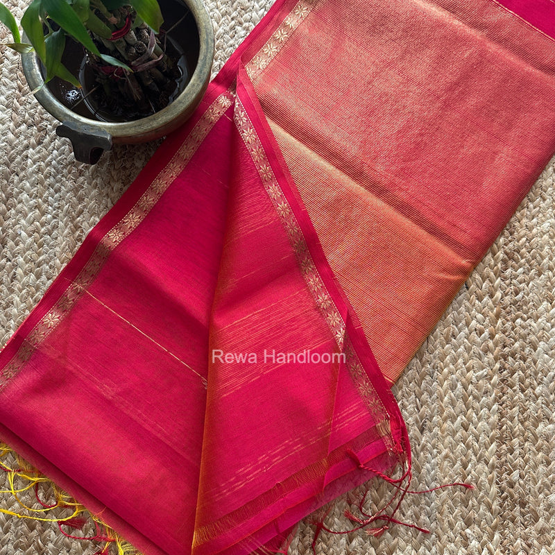 Rani Pink Lining Butti Shaded Maheshwari Saree SBS0145