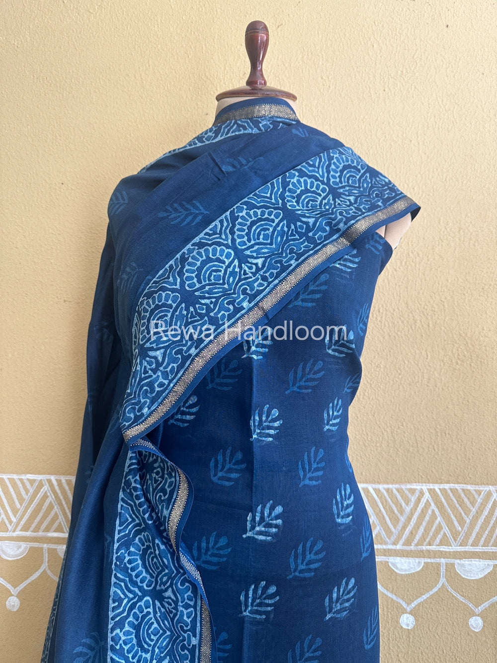 Maheshwari Indigo Print Suit ~ IG14