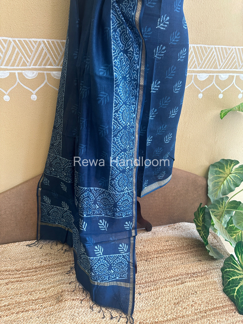 Maheshwari Indigo Print Suit ~ IG14