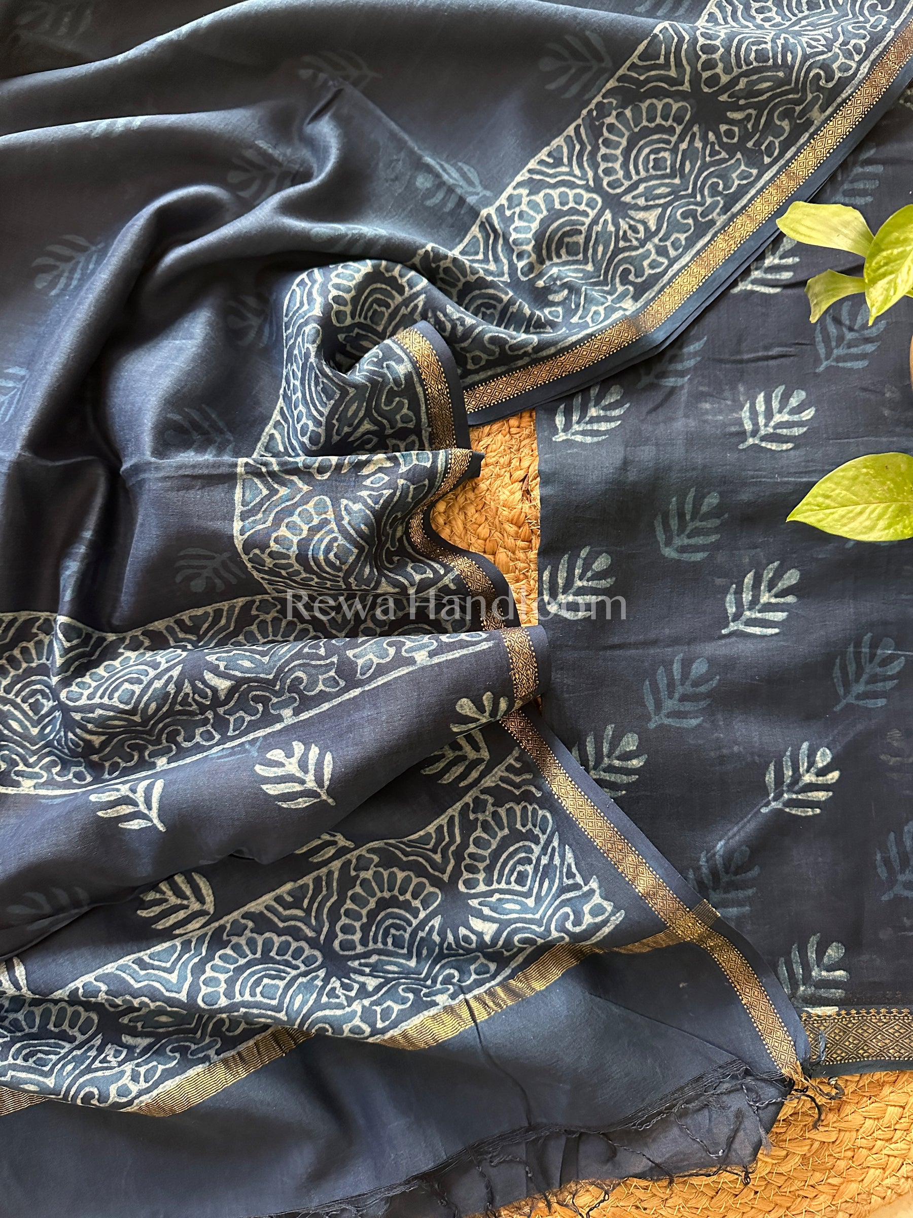 Maheshwari Indigo Print Suit ~ IG14