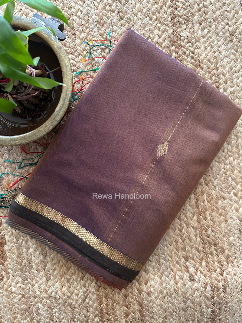 Light Brown Lining Butti Shaded Maheshwari Saree SBS0136