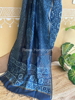 Maheshwari Indigo Print Suit IG10