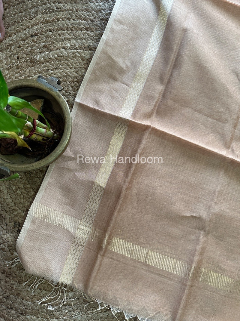 Maheshwari Beige Tissue Dupatta TDZ021