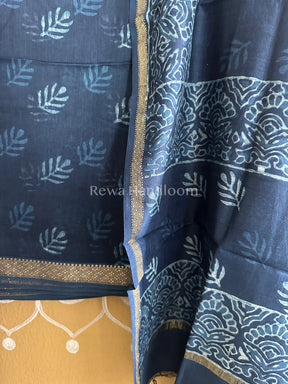 Maheshwari Indigo Print Suit ~ IG14