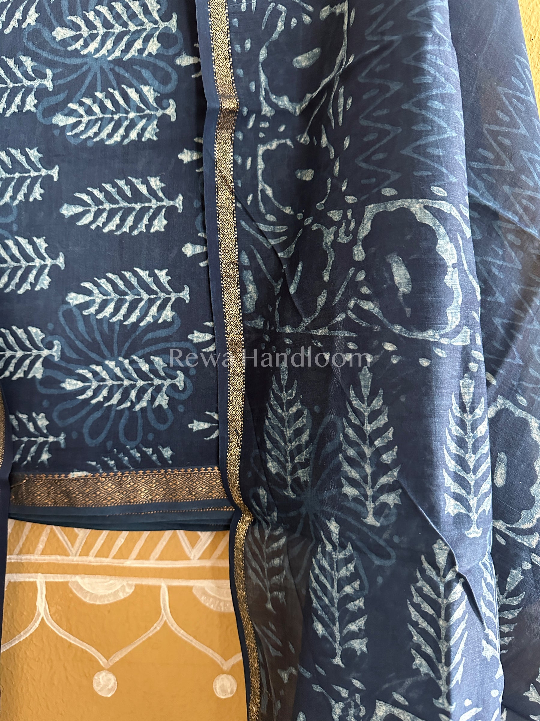 Maheshwari Indigo Print Suit ~ IG11