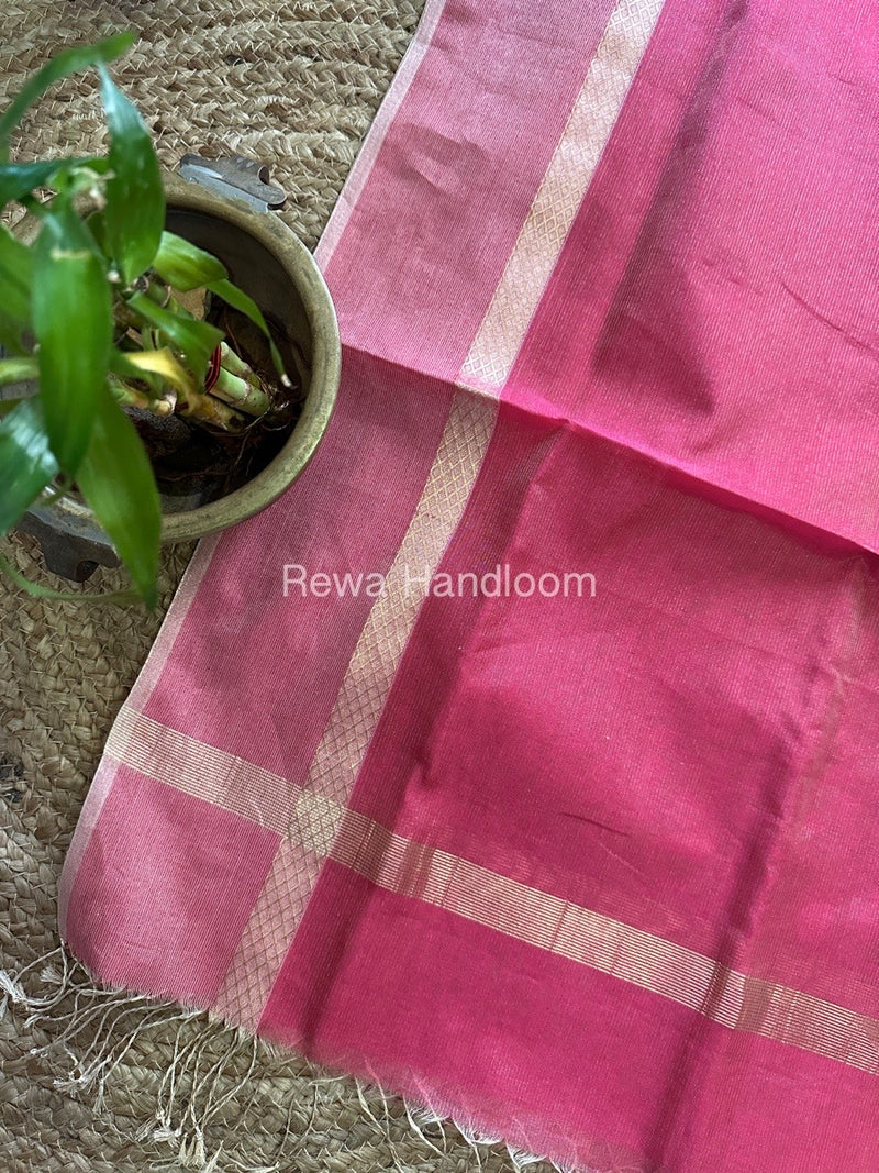 Maheshwari Rani Pink Tissue Dupatta TDZ022