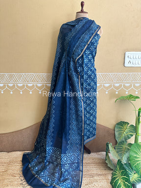 Maheshwari Indigo Print Suit ~ IG06