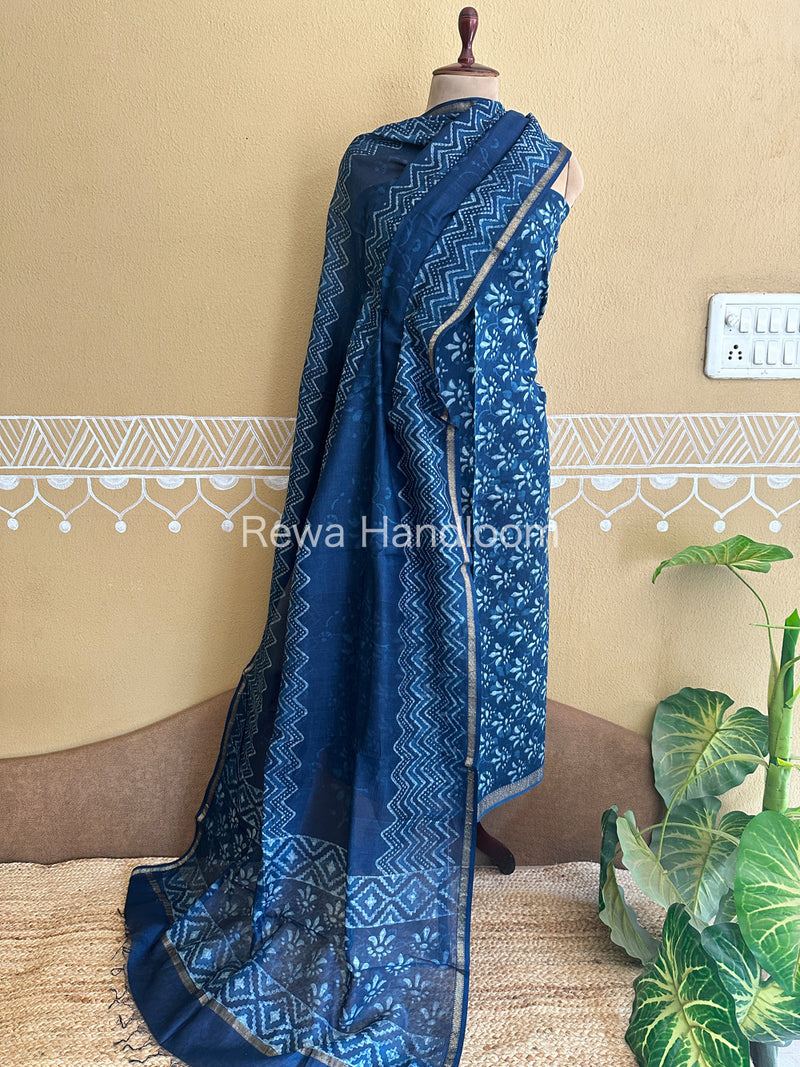 Maheshwari Indigo Print Suit