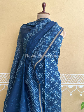 Maheshwari Indigo Print Suit ~ IG06