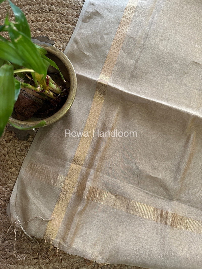 Maheshwari Beige Tissue Dupatta TDZ017