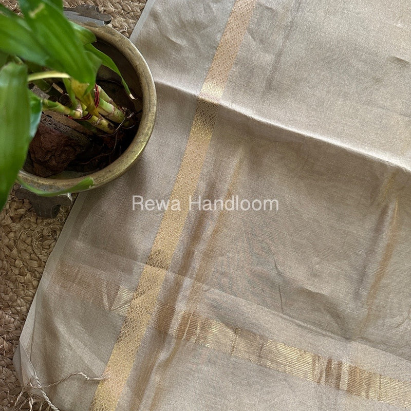 Maheshwari Beige Tissue Dupatta TDZ017