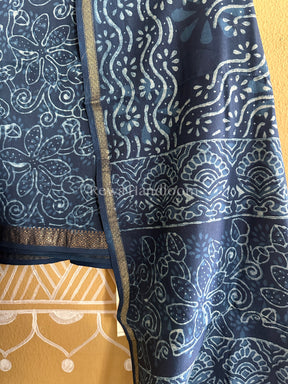 Maheshwari Indigo Print Suit ~ IG05