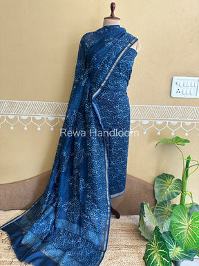 Maheshwari Indigo Print Suit ~ IG07