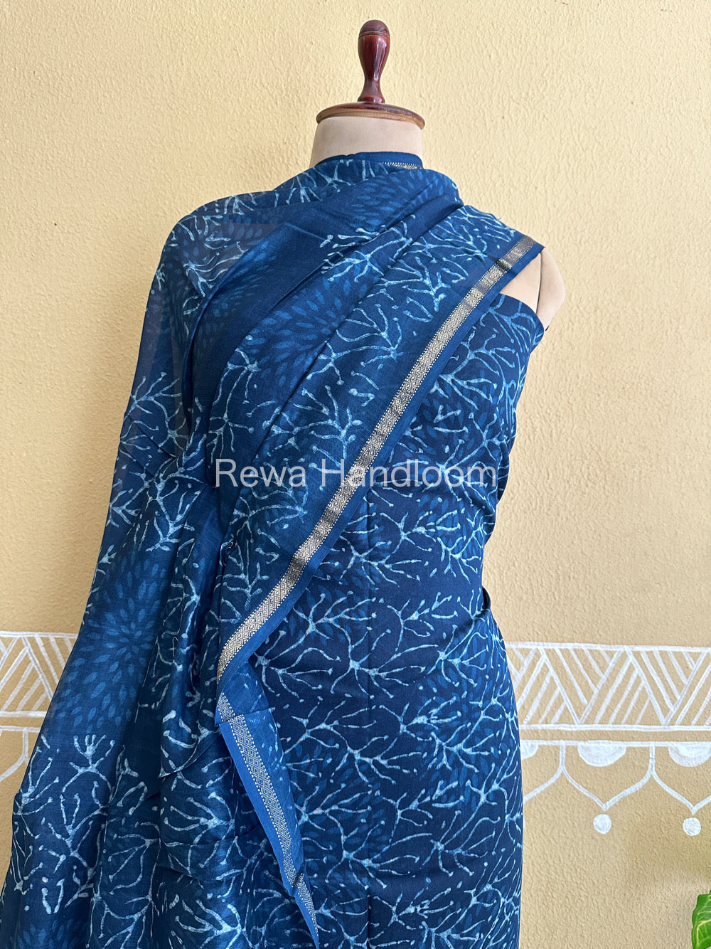 Maheshwari Indigo Print Suit ~ IG07