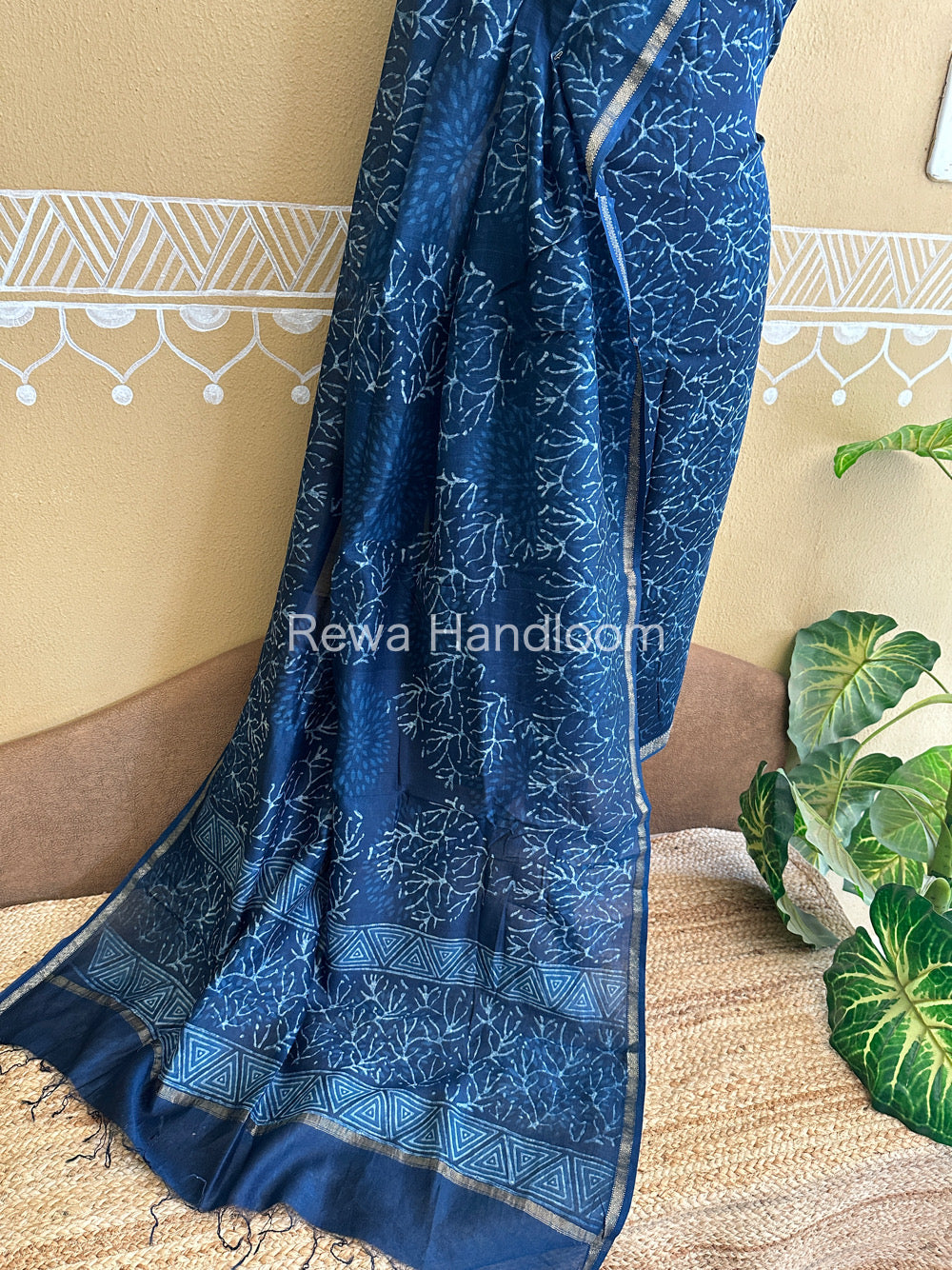 Maheshwari Indigo Print Suit ~ IG07