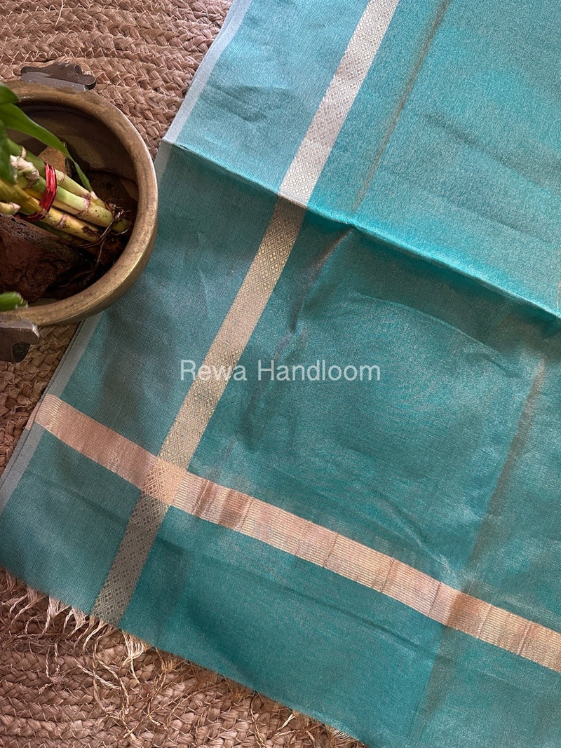 Maheshwari Teal Green Tissue Dupatta TDZ013