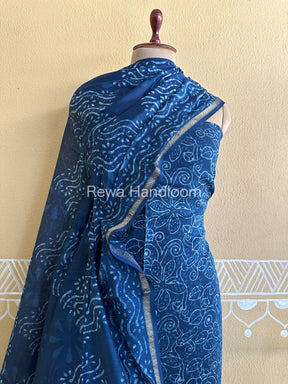 Maheshwari Indigo Print Suit IG05