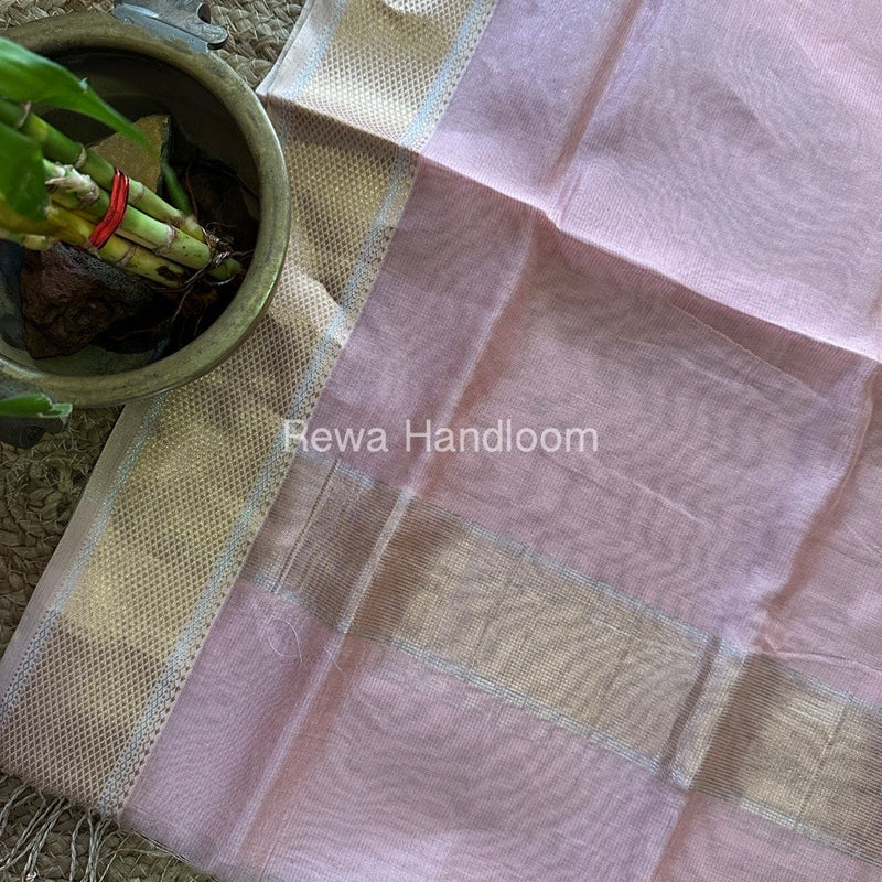 Maheshwari Baby Pink Tissue Dupatta TDZ018