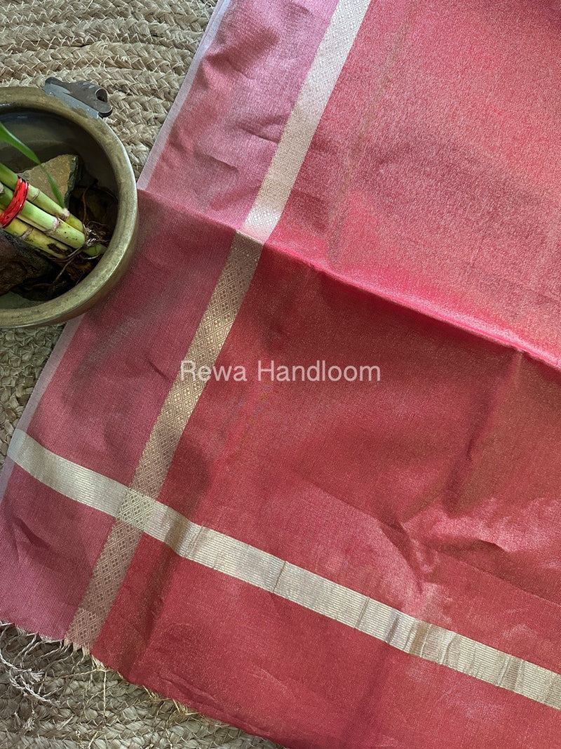 Maheshwari Red Tissue Dupatta TDZ027