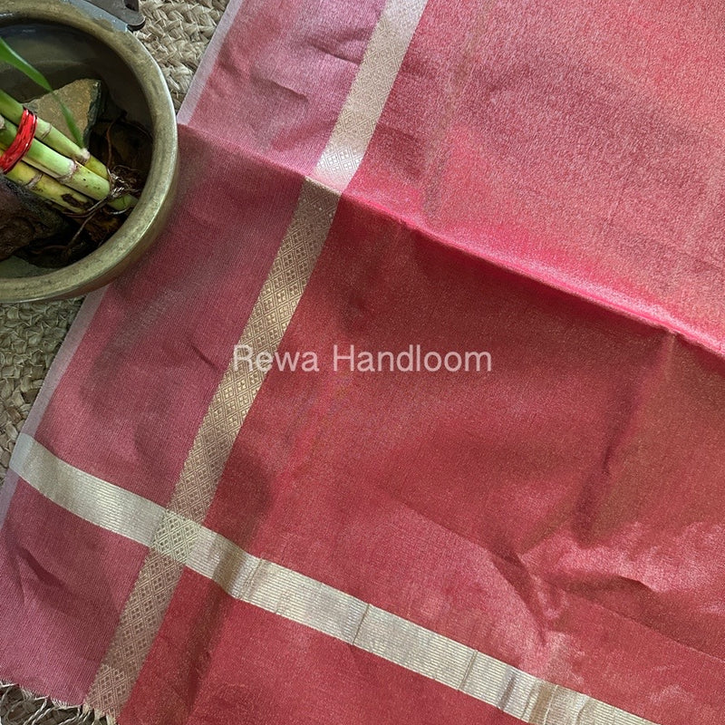 Maheshwari Red Tissue Dupatta TDZ027