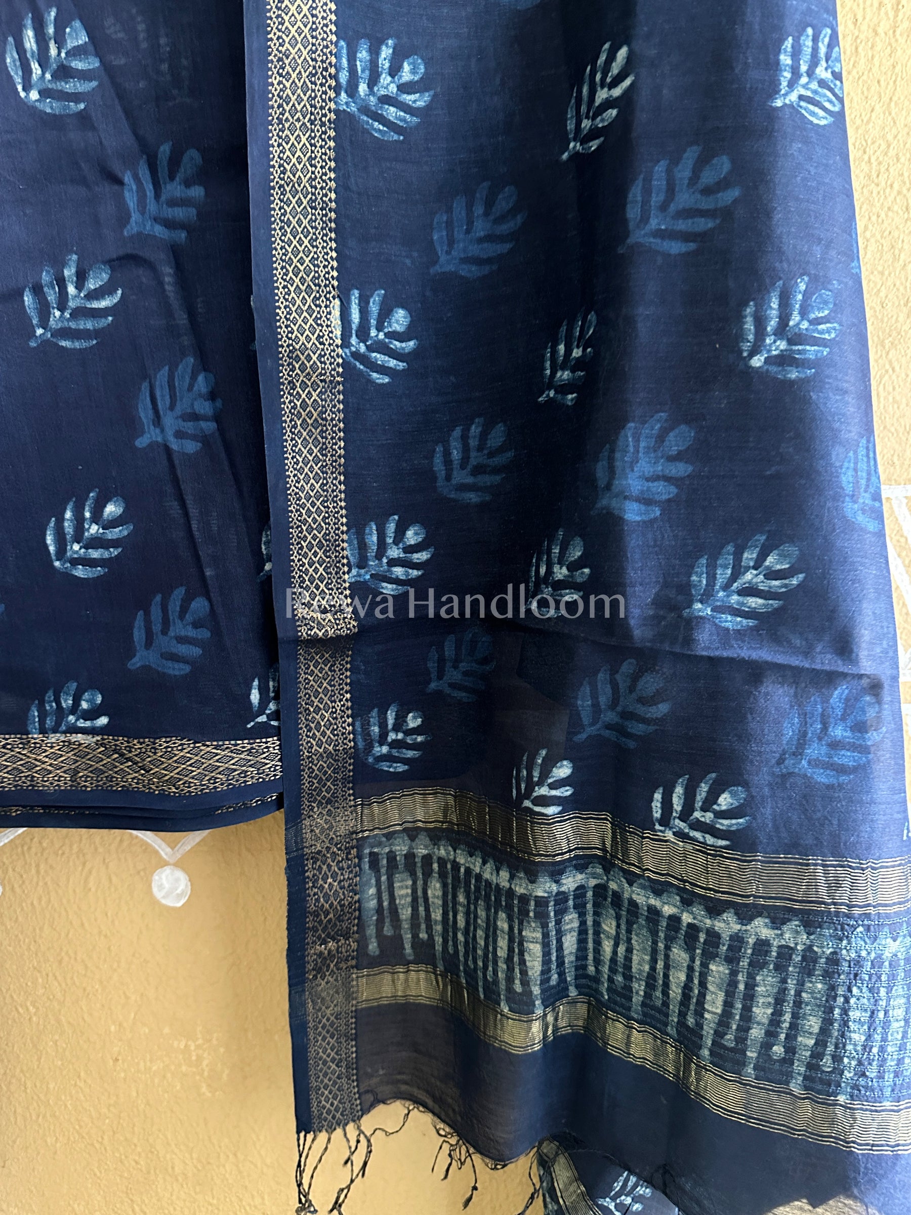 Maheshwari Indigo Print Suit ~IG04