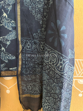 Maheshwari Indigo Print Suit ~IG03