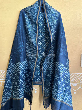 Maheshwari Indigo Print Suit 