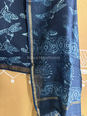 Maheshwari Indigo Print Suit ~ IG01