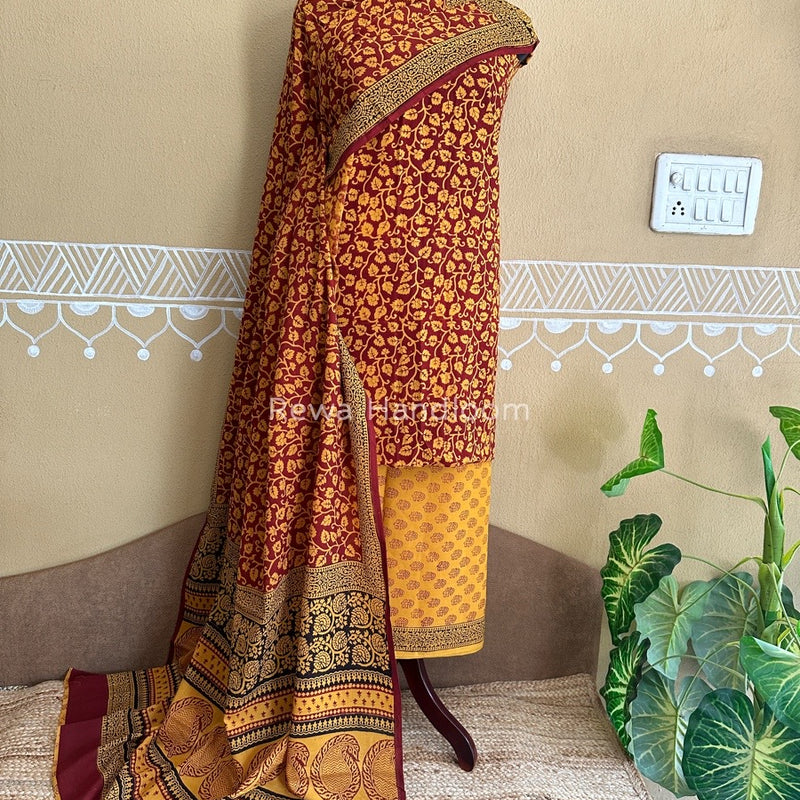  Bagh Print Cotton Suit