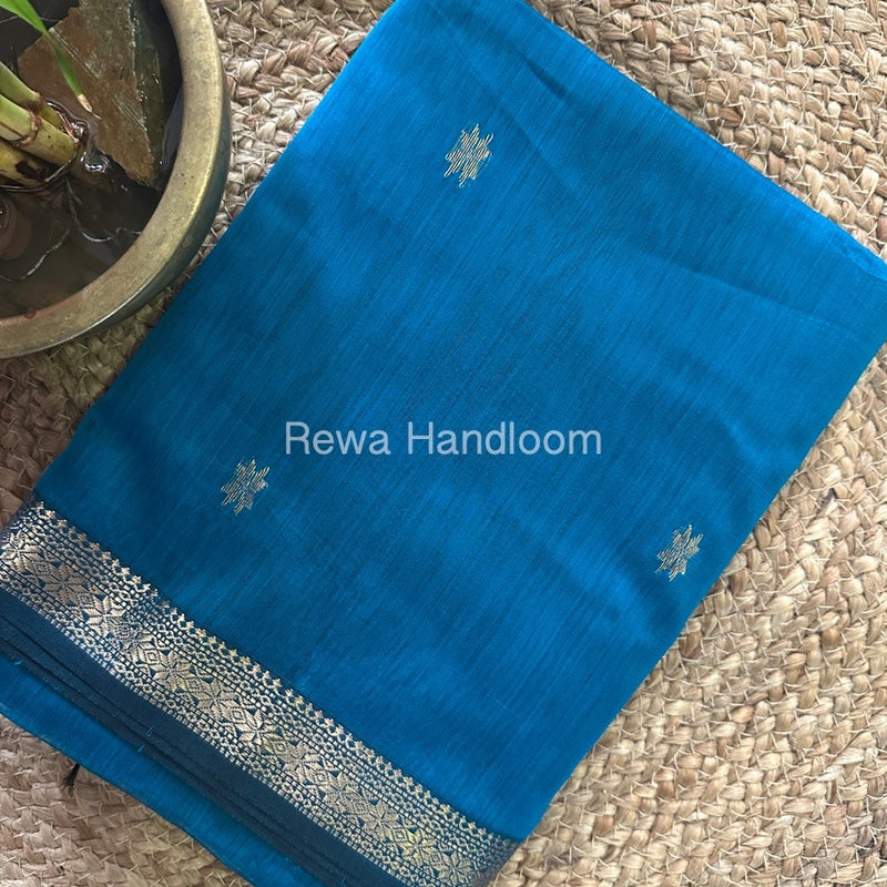 Rama-Black Zari Butti Maheshwari Saree SBT071