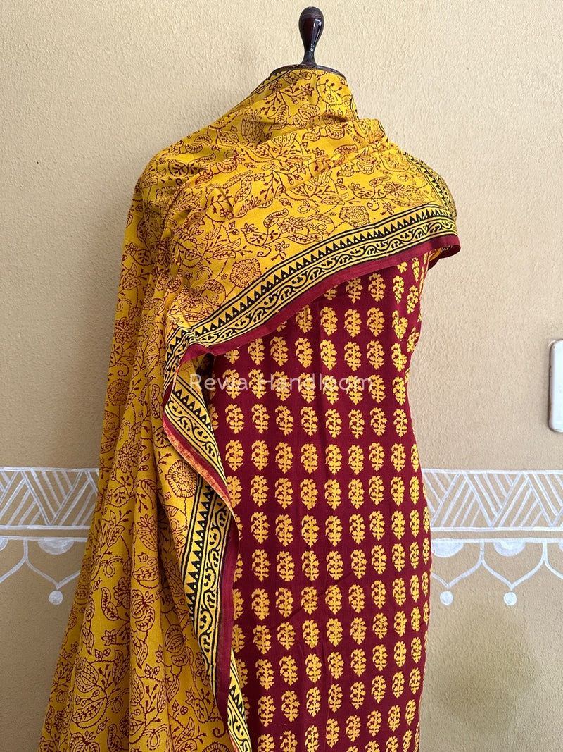 Deep Maroon Bagh Print Cotton Suit BCSP086