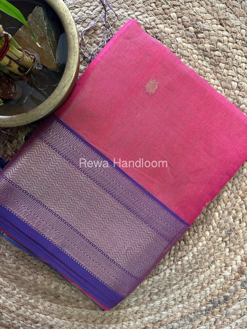 Maheshwari Rani Pink Tissue Butti Saree TBBS078